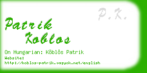 patrik koblos business card